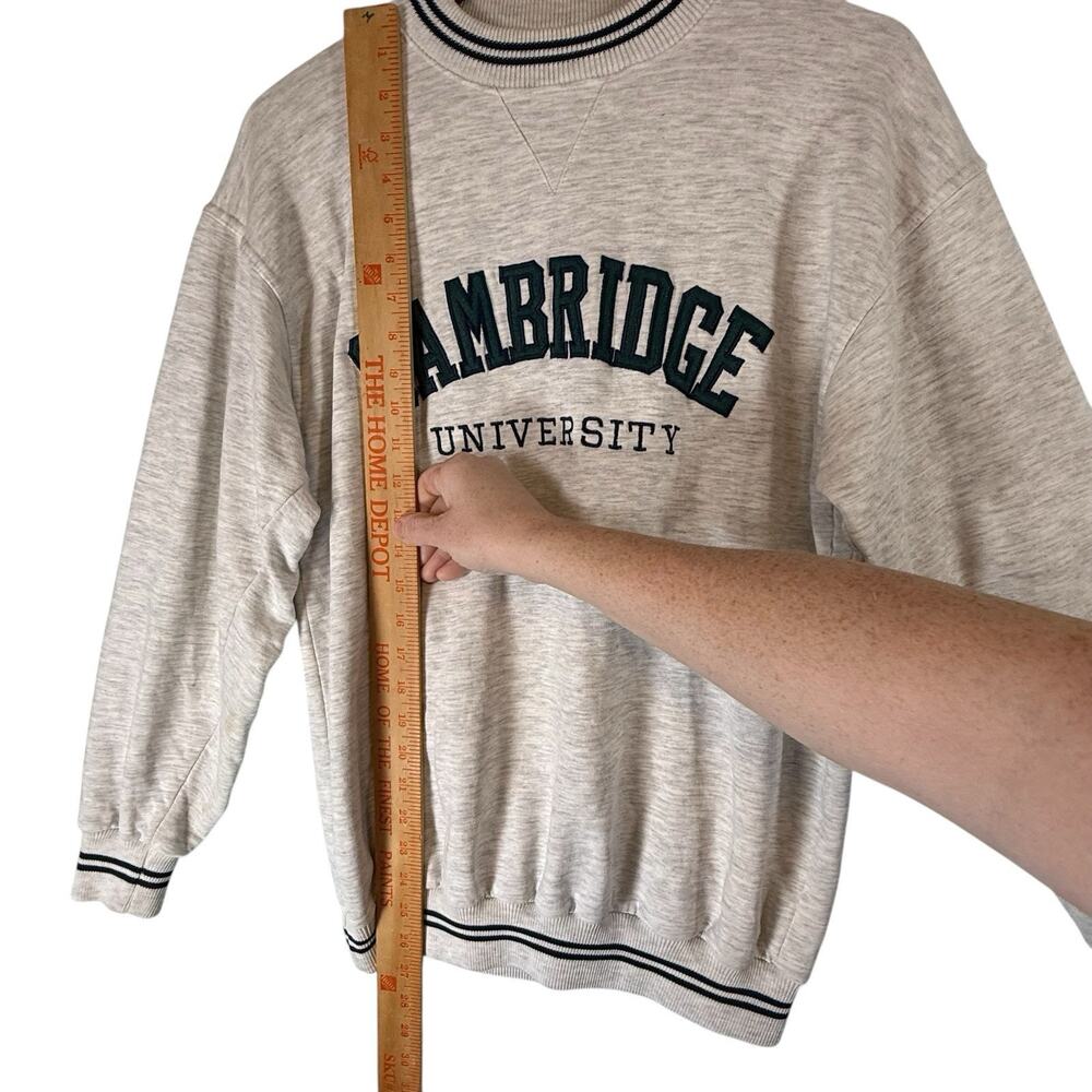 VTG University Cambridge Ringer Sweatshirt Crew RARE Academia SIZE SMALL 80s 90s - Picture 11 of 15